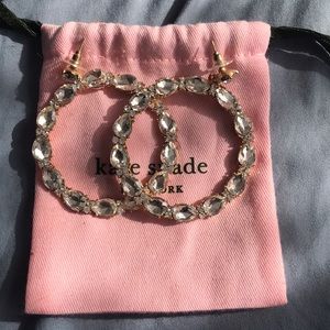 Large diamond studded hoop earrings